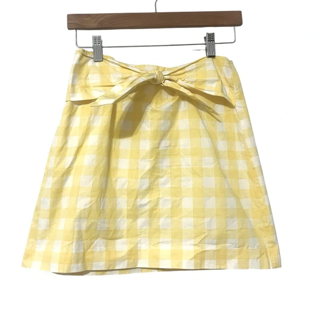 Mango Mini Skirt gingham yellow